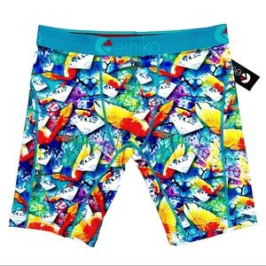 Ethika Boxer Briefs Mens Medium Underwear Tropical Parrot Diamonds Fun Gift